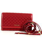 Prada Wallet Logo Quilted Nylon Red