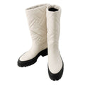Hermes Boots Leather 36.5 Shoes White Black