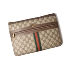 Gucci Brand Bag Clutch Pouch GG Supreme Brown Beige — view 3