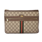 Gucci Brand Bag Clutch Pouch GG Supreme Brown Beige