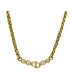 Dior Necklace Gold Rhinestone Vintage