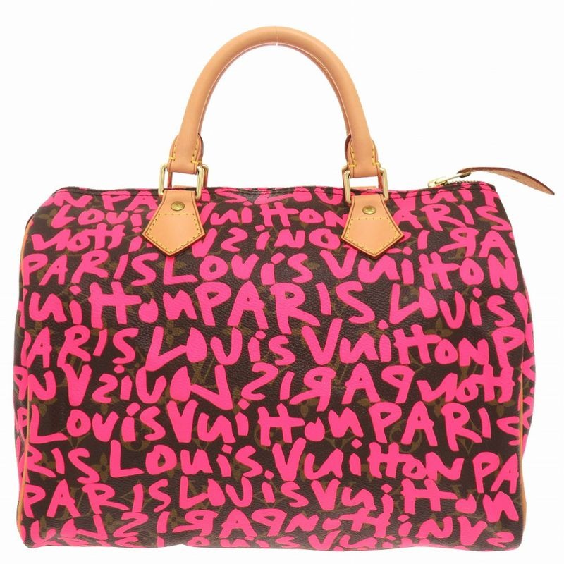 Louis Vuitton Speedy 30 Monogram Graffiti Fuchsia Handbag 1532