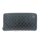 Gucci Diamante Studded Round Zipper Long Wallet GG 2 Heads