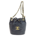 Chanel Bicolor Gold Shoulder Bag Lambskin