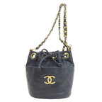 Chanel Bicolor Gold Shoulder Bag Lambskin