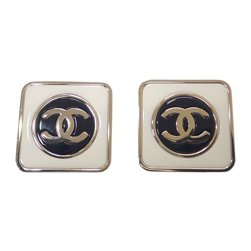 Chanel CC Square Coco Mark Fine Ab9777 Earrings Metal Gold B23 C