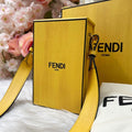 Fendi Box Shoulder Bag Leather Yellow