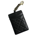 Chanel Quilted Card Case Caviar Leather Black CC Logo — view 2