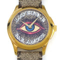 Gucci Watch Timeless 126.4 Eye Motif Beige Brown GG Supreme Dial SS