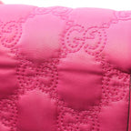 Gucci Shoulder Bag GG Matelasse Mini Fuchsia Pink Nylon Leather — view 7