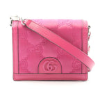 Gucci Shoulder Bag GG Matelasse Mini Fuchsia Pink Nylon Leather
