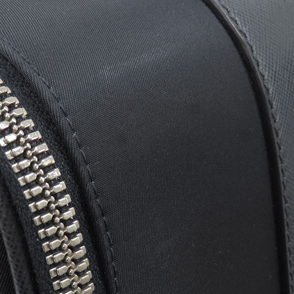 Prada Carry Bag Triangle Logo Case Nylon Leather Navy Silver Hardware — view 7