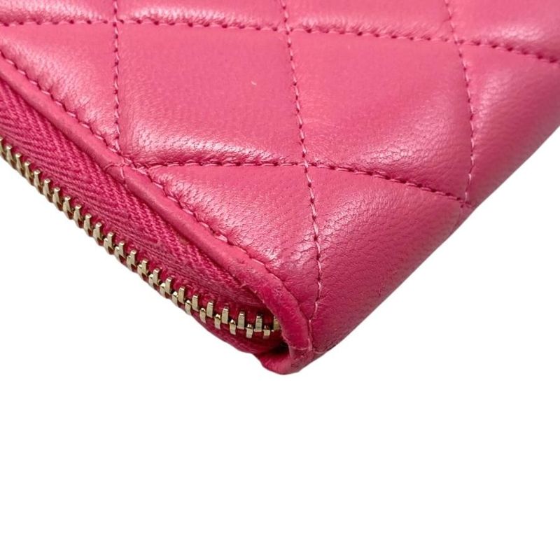 Chanel Long Wallet Zip Round Ap1590 Quilted Lambskin Coco Mark — view 5