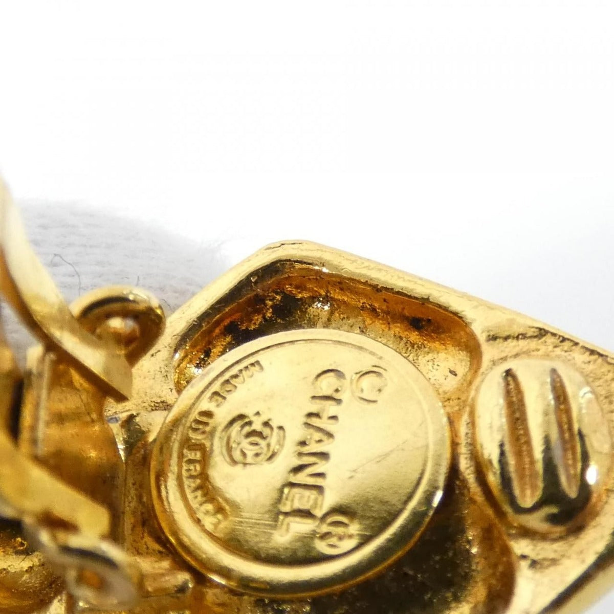 Chanel Vintage Earrings Gold Crystal — view 4