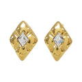 Chanel Vintage Earrings Gold Crystal