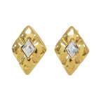 Chanel Vintage Earrings Gold Crystal