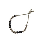 Louis Vuitton Beaded Bracelet Monogram Metal Silver