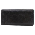 Gucci GG Striped Leather Black Long Wallet