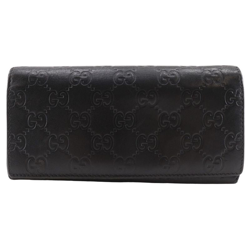 Gucci GG Striped Leather Black Long Wallet