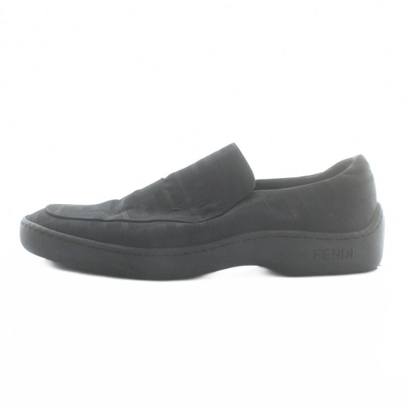 Fendi Slip-on Sneakers Low-cut Logo All-over Pattern Black XZ GY18