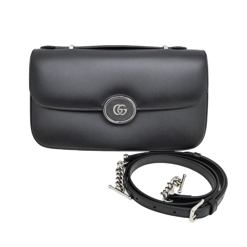 Gucci Clutch Bag Shoulder Leather Black — view 2