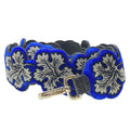 Fendi Long Strap You Shoulder Accessory Leaf Velvet Leather Black Blue
