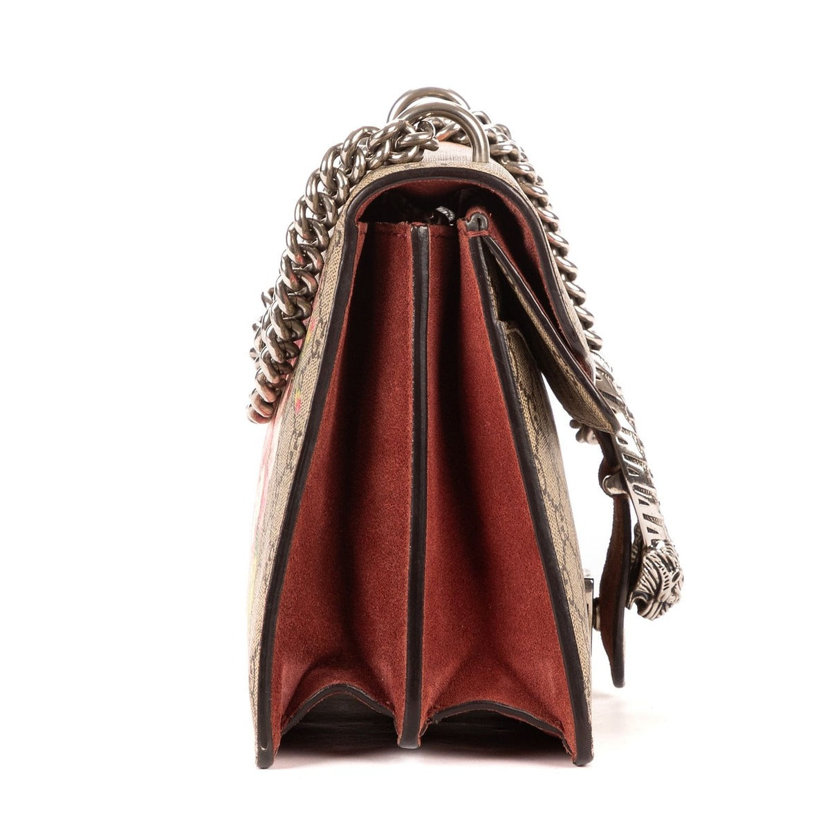 Gucci Blooms Dionysus Beige Burgundy Supreme Canvas Shoulder Bag — view 4