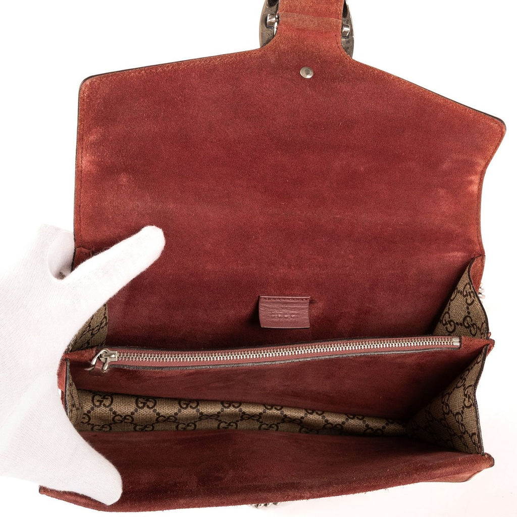 Gucci Blooms Dionysus Beige Burgundy Supreme Canvas Shoulder Bag — view 9