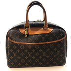 Louis Vuitton Deauville Monogram Handbag Boston Bag Leather