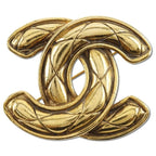 Chanel Coco Mark Quilted Vintage Gold Plated 32.5 g Brooch — view 2