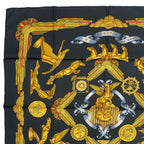 Hermes Scarf Silk Carre 90 les Parures du Vent Style Black — view 2