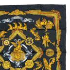 Hermes Scarf Silk Carre 90 les Parures du Vent Style Black — view 3