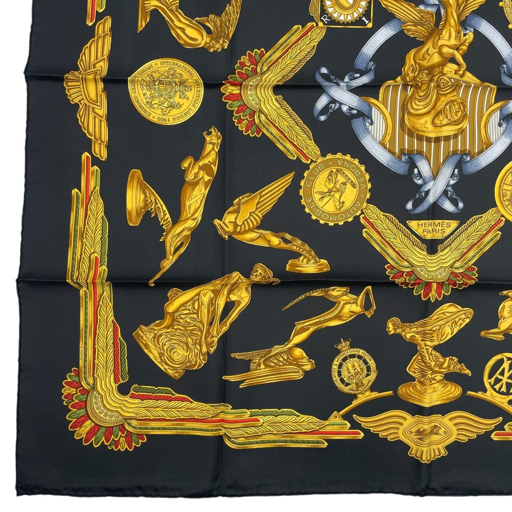 Hermes Scarf Silk Carre 90 les Parures du Vent Style Black — view 4