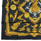 Hermes Scarf Silk Carre 90 les Parures du Vent Style Black — view 4