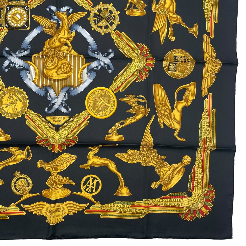 Hermes Scarf Silk Carre 90 les Parures du Vent Style Black — view 5