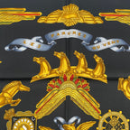 Hermes Scarf Silk Carre 90 les Parures du Vent Style Black — view 6