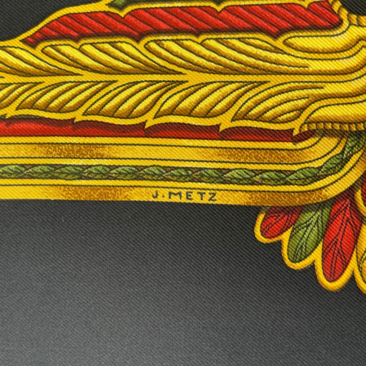 Hermes Scarf Silk Carre 90 les Parures du Vent Style Black — view 9