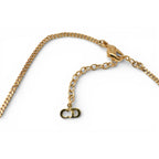 Dior Christian Necklace Vintage Logo Rhinestone Gold — view 3