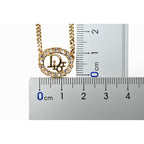 Dior Christian Necklace Vintage Logo Rhinestone Gold — view 5
