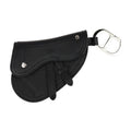 Christian Dior Saddle Poach Pouch Coin Case Leather Black Silver