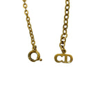 Dior Christian Logo Motif Chain Necklace Pendant Gold — view 3