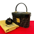 Fendi Zucca Pattern Logo Leather Canvas 2-Way