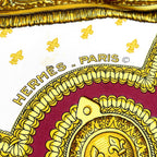 Hermes Carre 90 Selles a Housse Silk Off White Bordeaux Scarf — view 2