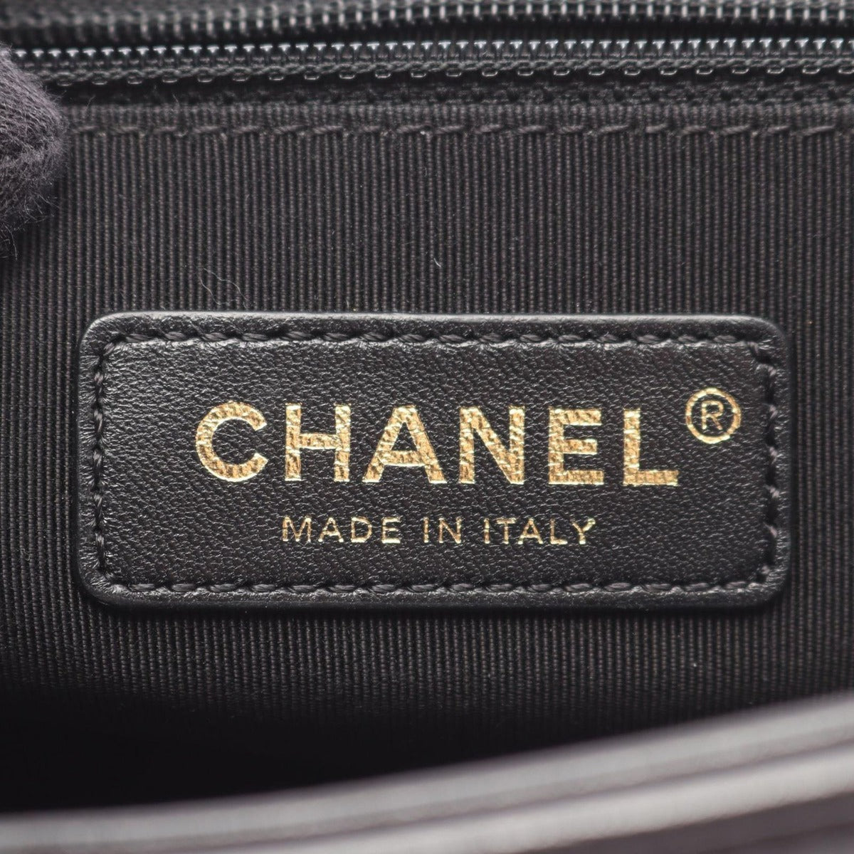 Chanel Shoulder Bag Top Handle Stitch Black Lambskin — view 4