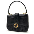Gucci Croco Logo Push Lock Hand Bag
