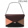 Celine Shoulder Bag Clutch pfb.28 bd Burgundy with Strap 2-Way