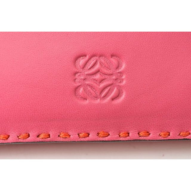 Loewe Clutch Bag Second Pouch Lamb Leather Anagram Fuchsia — view 4
