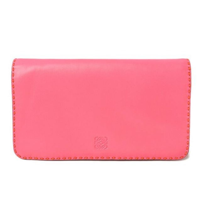 Loewe Clutch Bag Second Pouch Lamb Leather Anagram Fuchsia