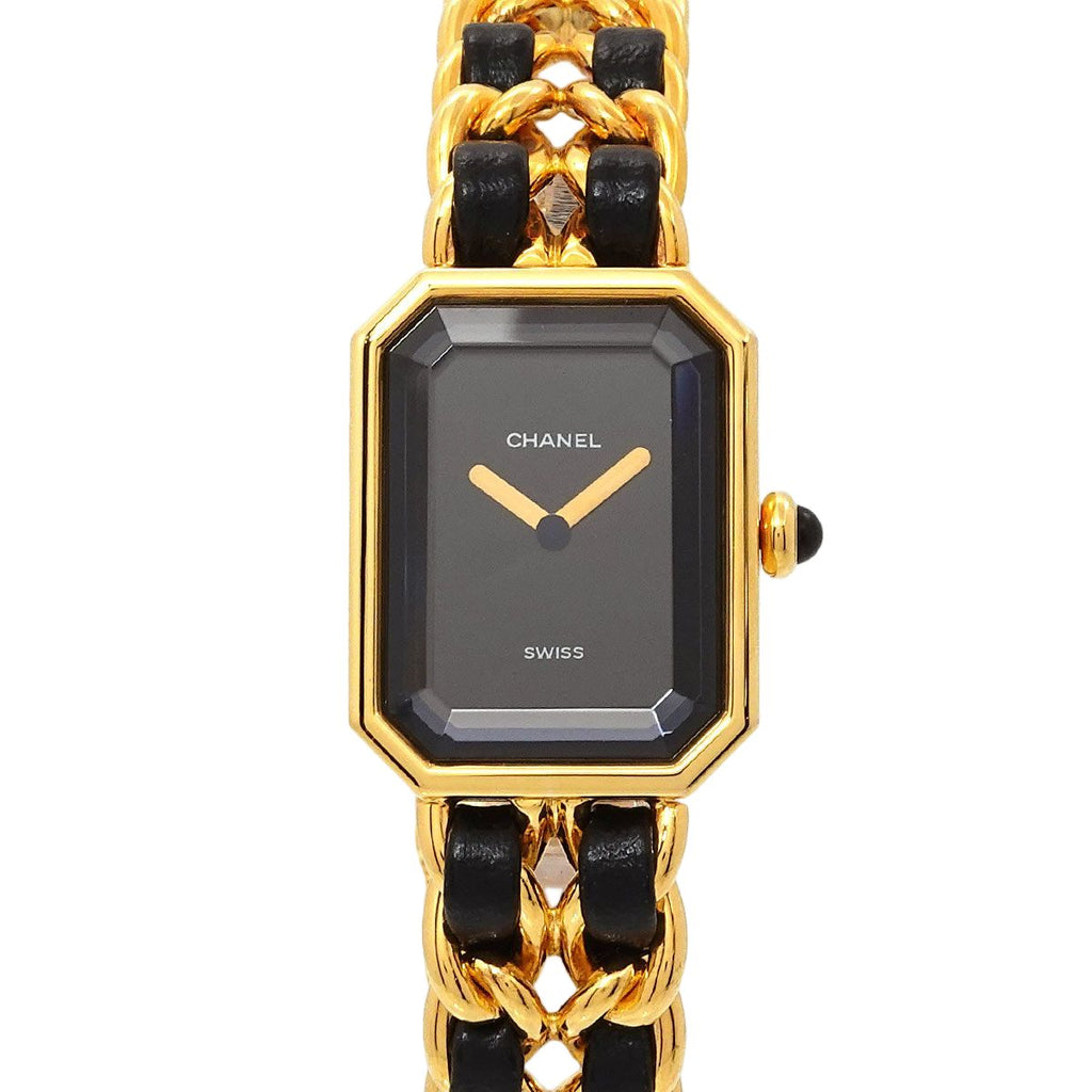 Chanel Premiere L Vintage Watch Black Gold