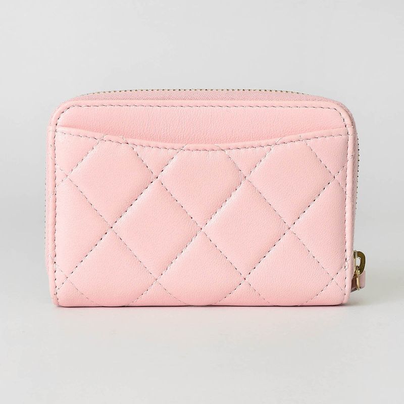 Chanel Coin Case Classic Zip Purse Pink — view 2